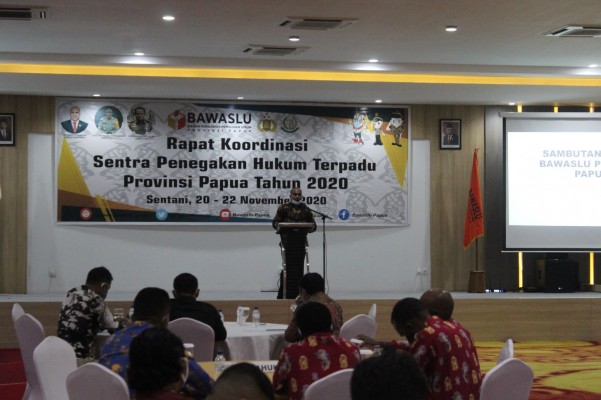 BAWASLU PAPUA MELAKSANAKAN RAPAT KOORDINASI SENTRA GAKKUMDU 11 KABUPATEN PILKADA 2020