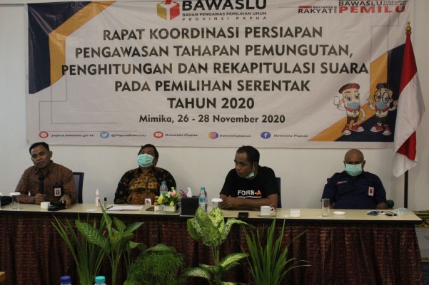 BAWASLU PAPUA GELAR RAPAT KOORDINASI PERSIAPAN PENGAWASAN TAHAPAN PUNGUT HITUNG