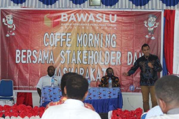 DALAM RANGKA PENCEGAHAN, BAWASLU PAPUA LAKSANAKAN COFFE MORNING DI KABUPATEN YALIMO