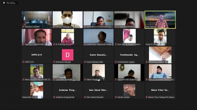 BAWASLU PAPUA LAKSANAKAN SOSIALISASI DARING PENGGUNAAN EMAIL RESMI PEJABAT BAWASLU PROVINSI DAN KABUPATEN/KOTA