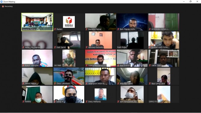 BAWASLU PAPUA LAKSANAKAN RAPAT DARING GUNA MEMBAHAS PENGELOLAAN ANGGARAN TAHUN 2021