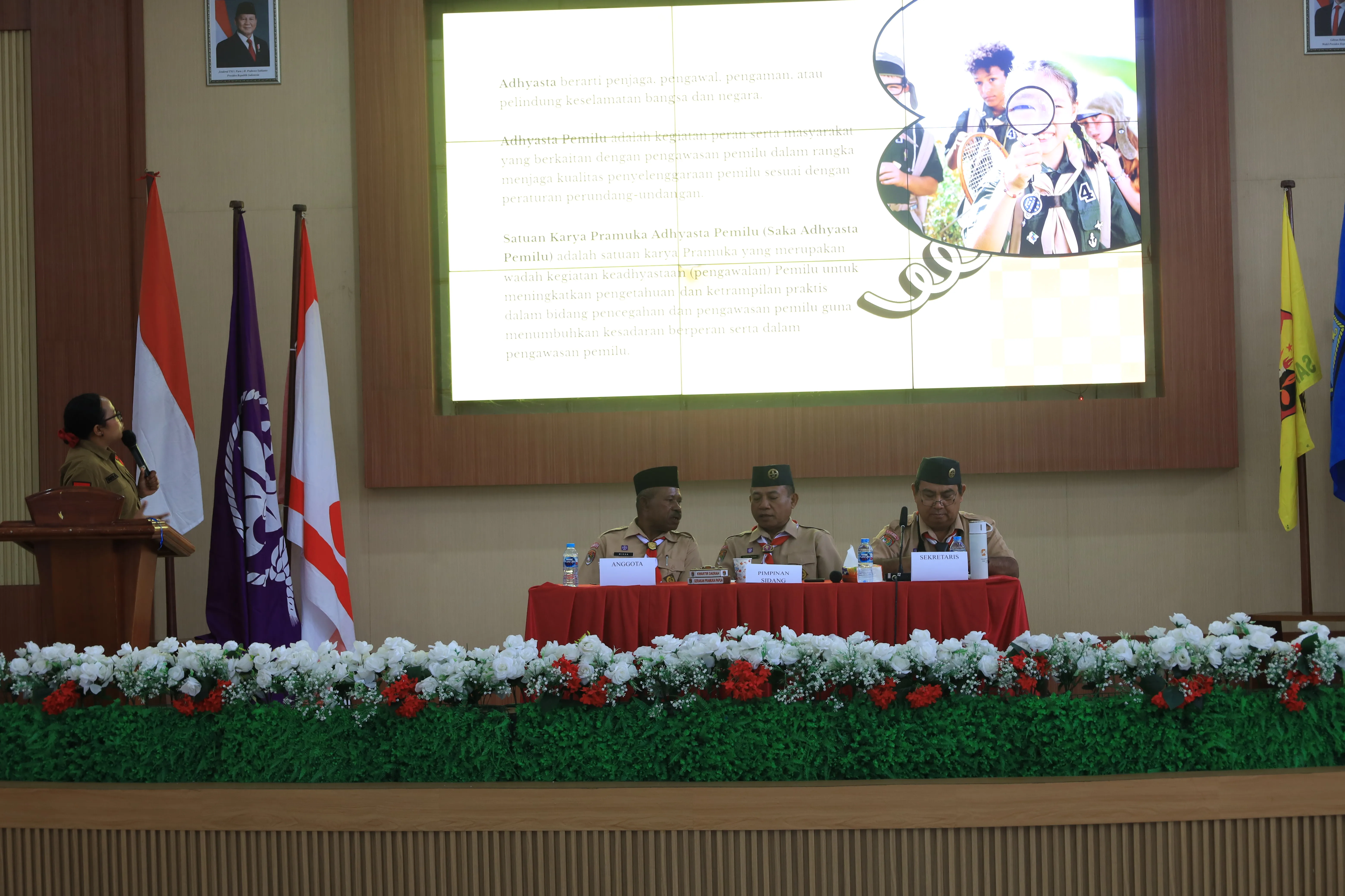 Prosesi Penandatanganan MoU Saka Adhyasta Pemilu di Musda Kwarda Papua dan Pemberian Materi