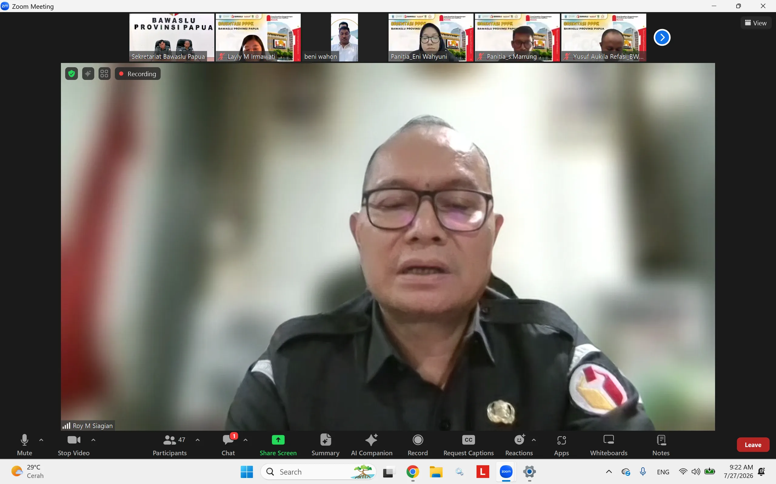Pembukaan Orientasi PPPK Bawaslu Papua Gelombang II