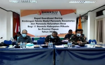 BAWASLU PAPUA GELAR RAKOR DARING BIMTEK MODUL PANWASLU KECAMATAN DAN PANWASLU KELURAHAN/DESA