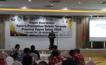 BAWASLU PAPUA MELAKSANAKAN RAPAT KOORDINASI SENTRA GAKKUMDU 11 KABUPATEN PILKADA 2020