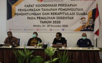 BAWASLU PAPUA GELAR RAPAT KOORDINASI PERSIAPAN PENGAWASAN TAHAPAN PUNGUT HITUNG