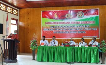 GAKKUMDU DAN BAWASLU PROVINSI PAPUA MELANJUTKAN SOSIALISASI PENANGANAN PELANGGARAN DI KABUPATEN BOVEN DIGOEL