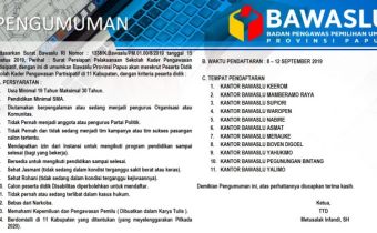 PENGUMUMAN REKRUTMEN PESERTA DIDIK SEKOLAH KADER PENGAWASAN PARTISIPATIF