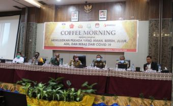 BAWASLU PAPUA MENGHADIRI COFFE MORNING WUJUDKAN PILKADA AMAN DAMAI BEBAS DARI COVID-19