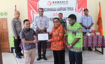 Bawaslu Provinsi Papua Canangkan Kampung Yamua, Kab. Keerom Sebagai Kampung Pengawasan Partisipatif